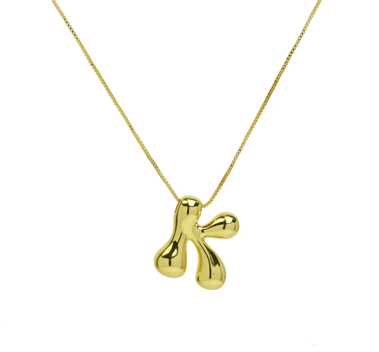 Groovy initial letter necklace GOLD