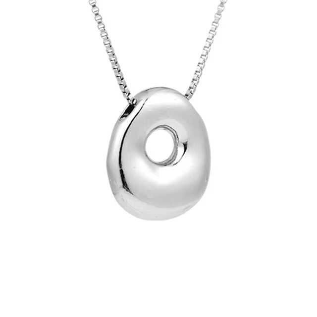 Groovy initial letter necklace SILVER