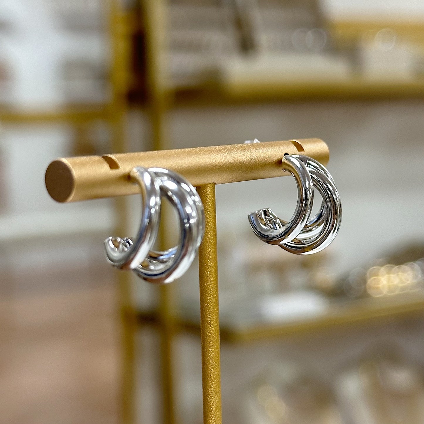 3 in 1 Silver Ximena hoops