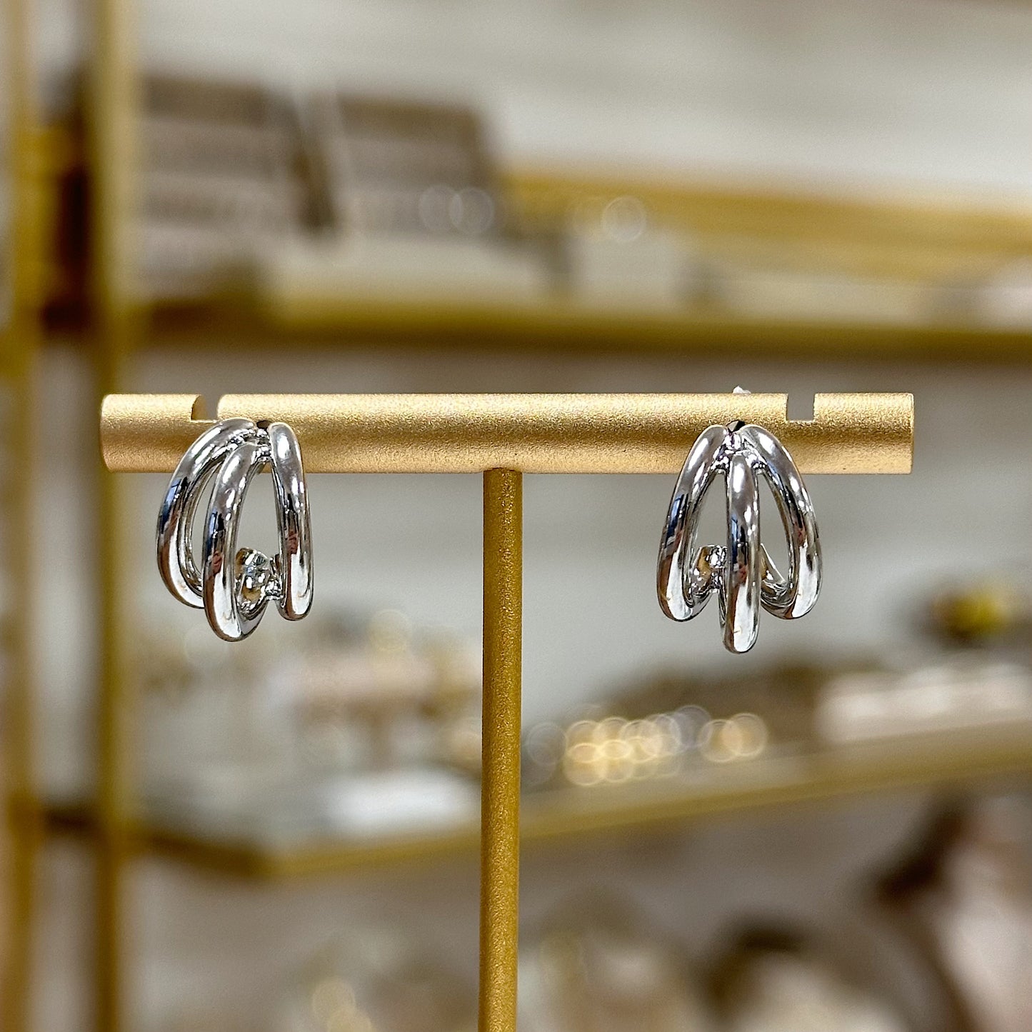 3 in 1 Silver Ximena hoops