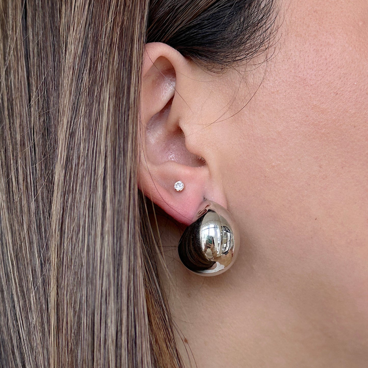 Globe Silver Earrings