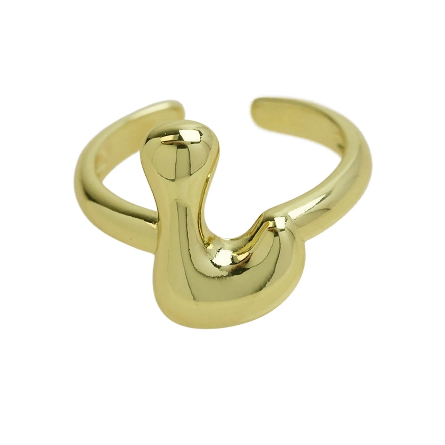 Groovy initial gold Ring