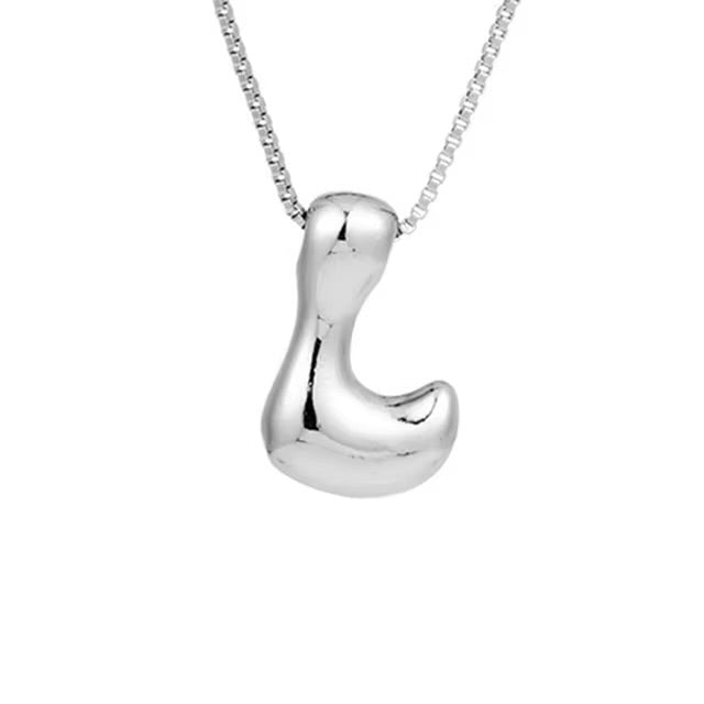 Groovy initial letter necklace SILVER