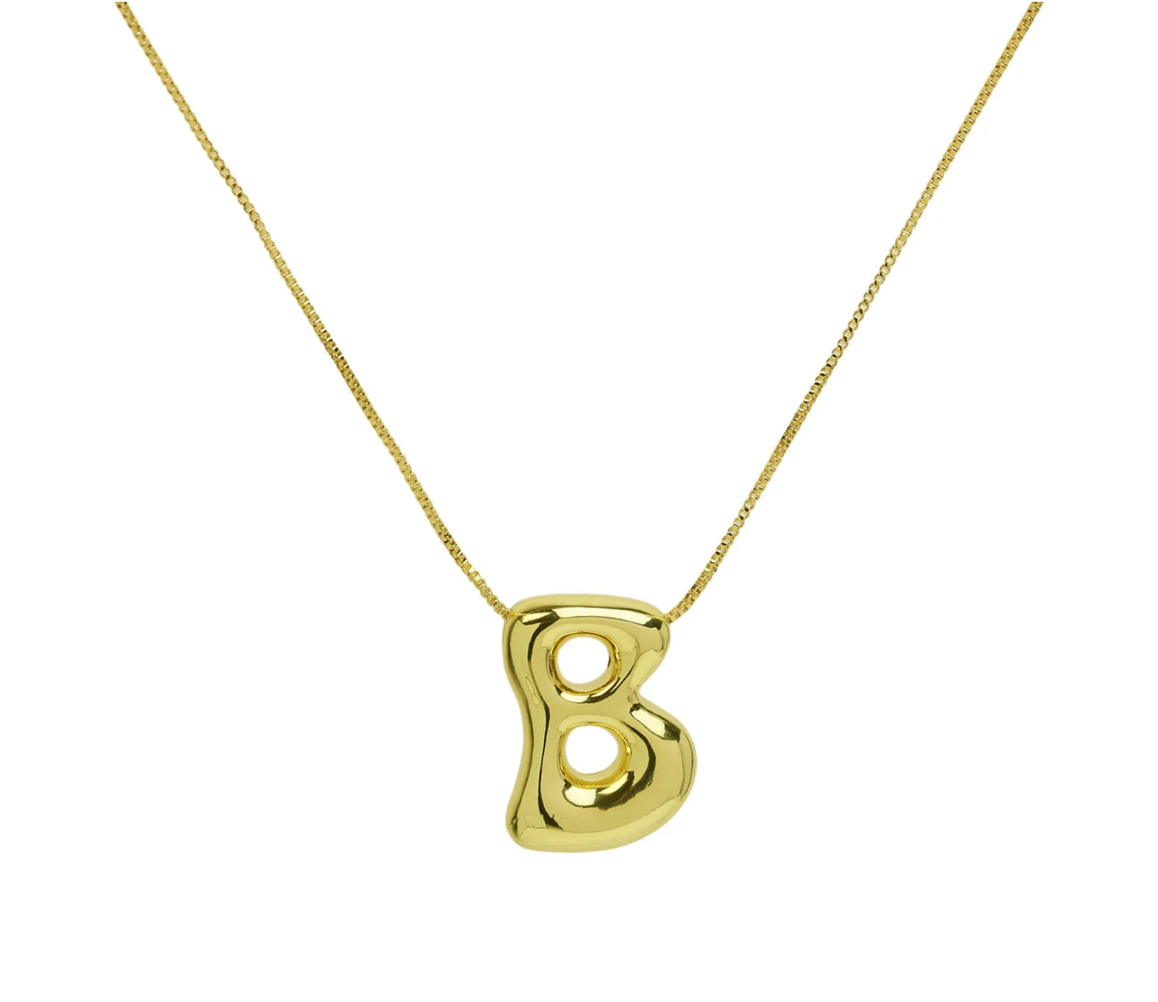 Groovy initial letter necklace GOLD