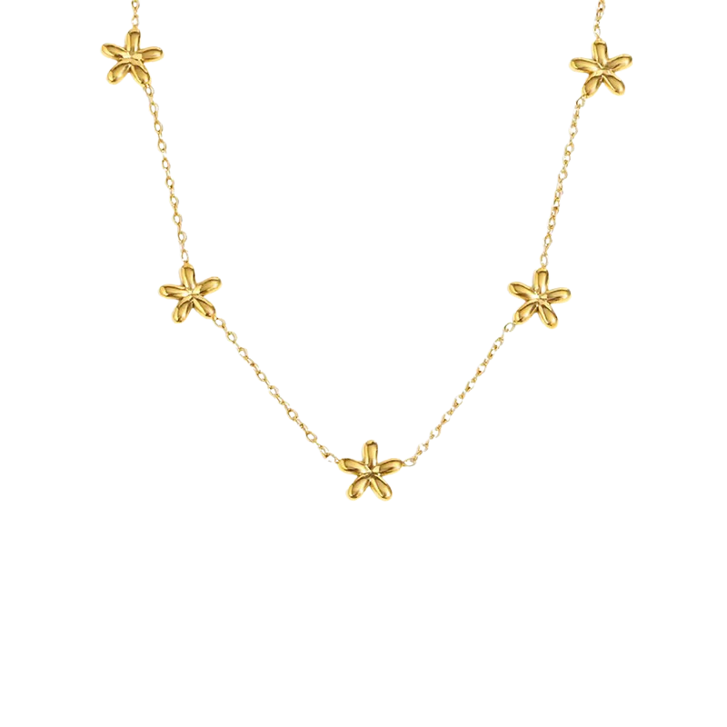 Golden flower necklace