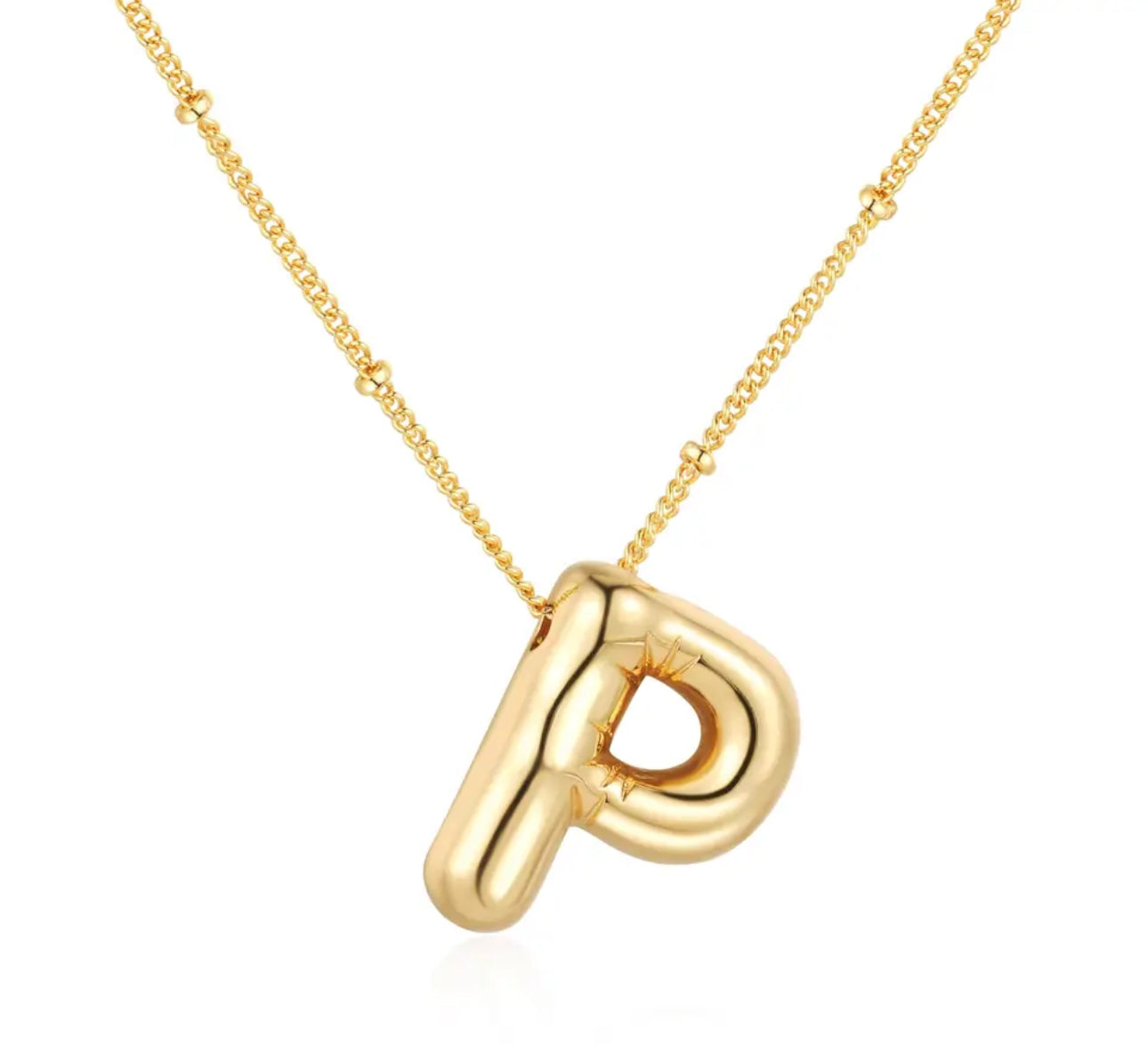 Balloon Gold initial necklace