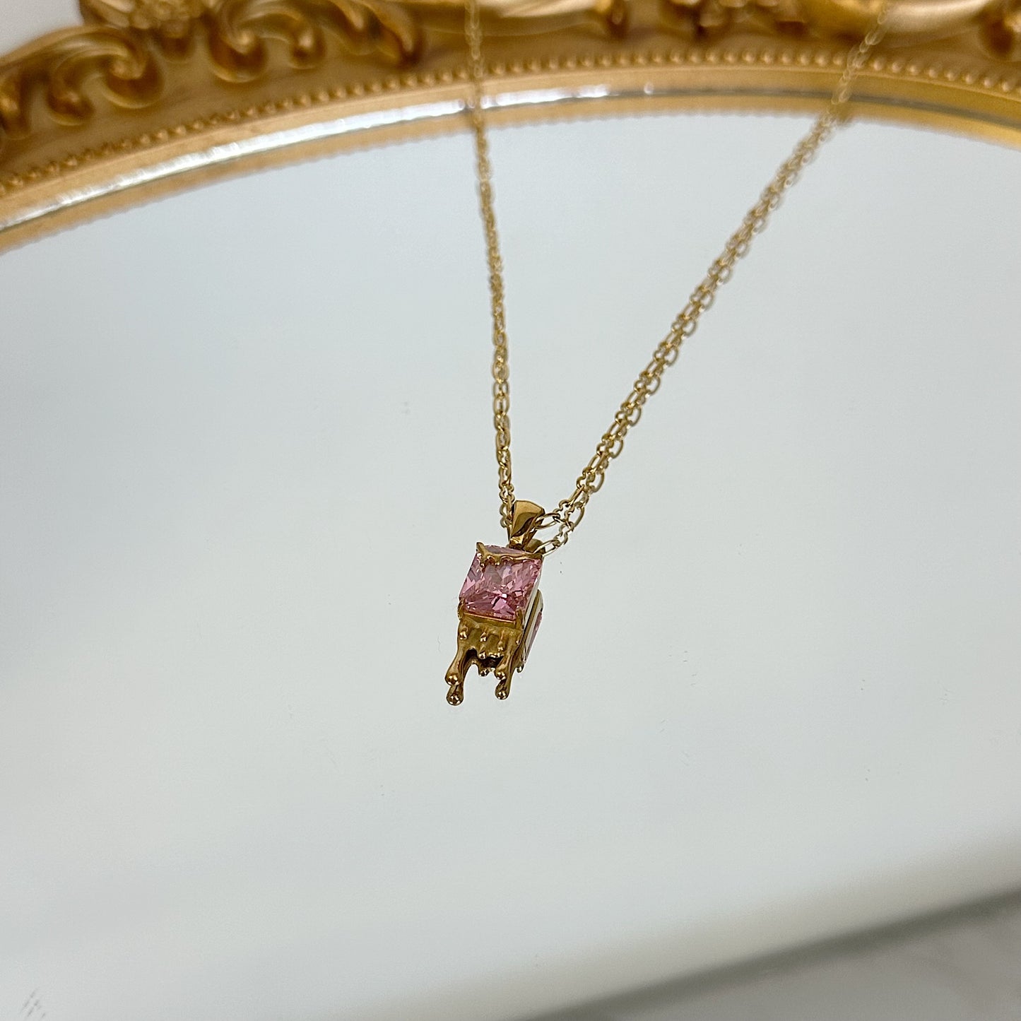 Melted stone necklace