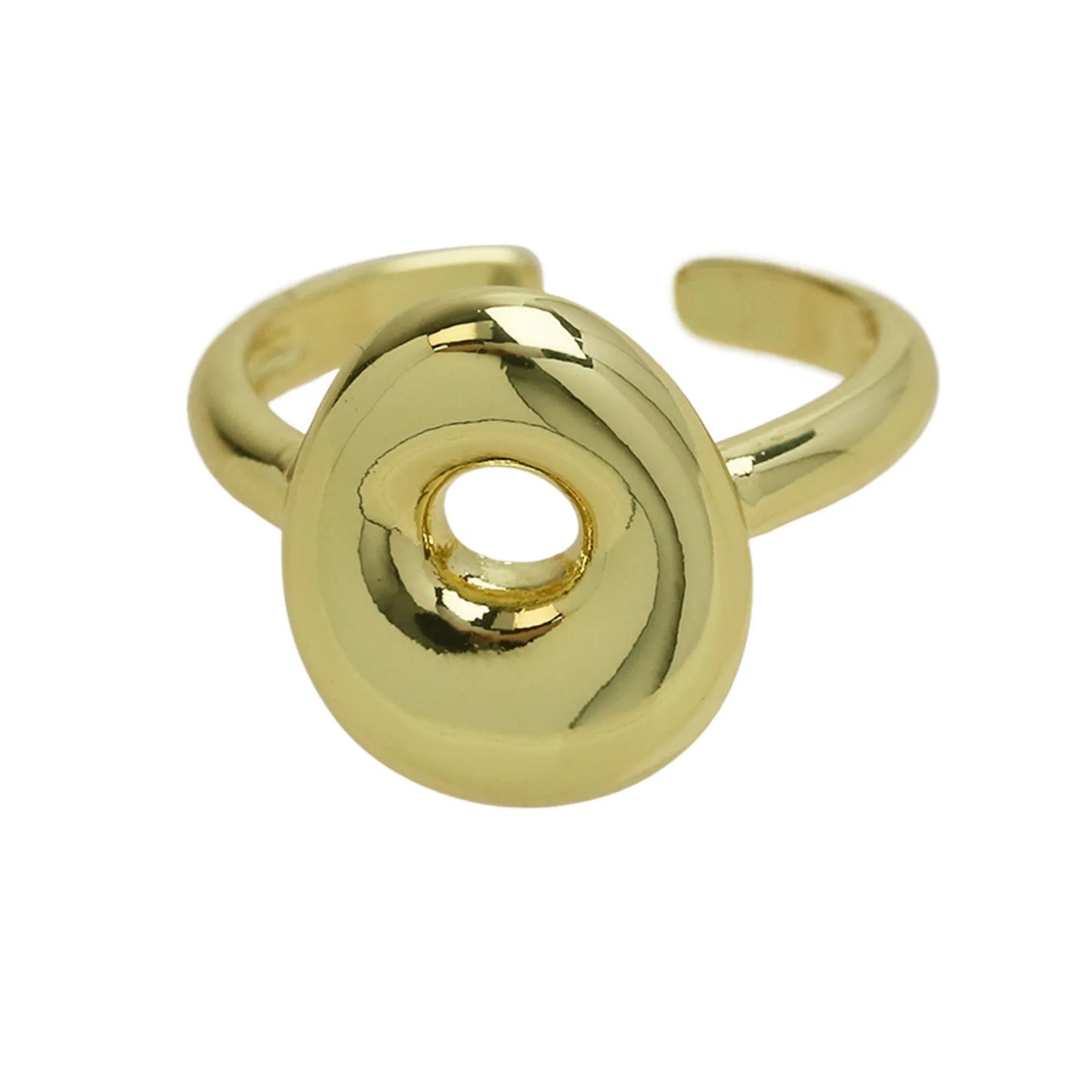 Groovy initial gold Ring