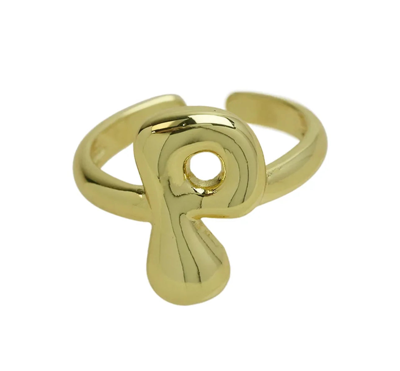 Groovy initial gold Ring