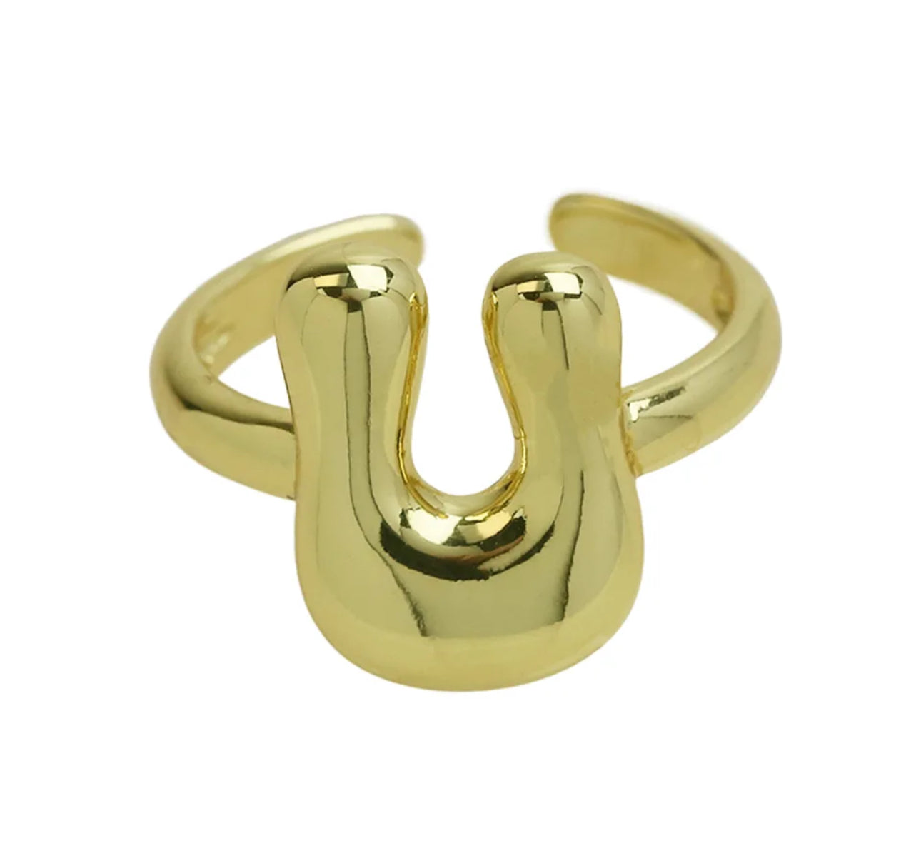 Groovy initial gold Ring