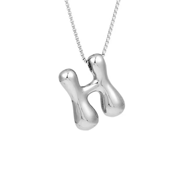 Groovy initial letter necklace SILVER