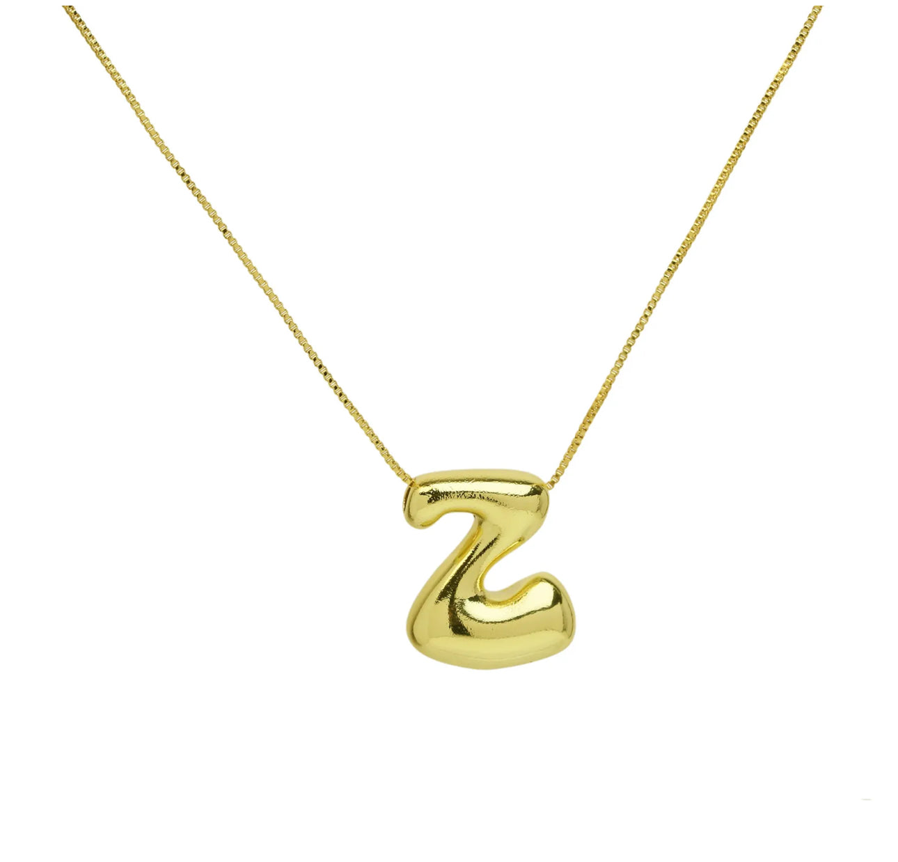 Groovy initial letter necklace GOLD