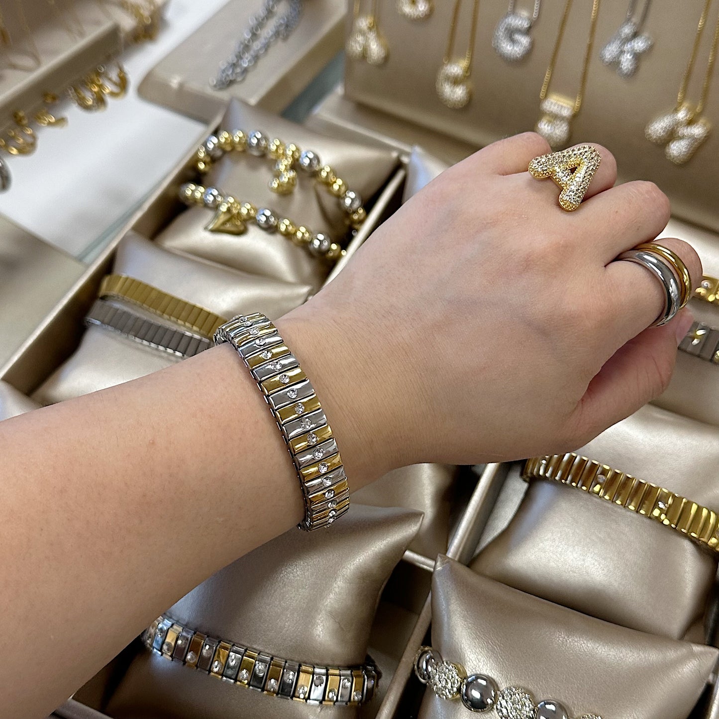 Antonella two tone bracelet