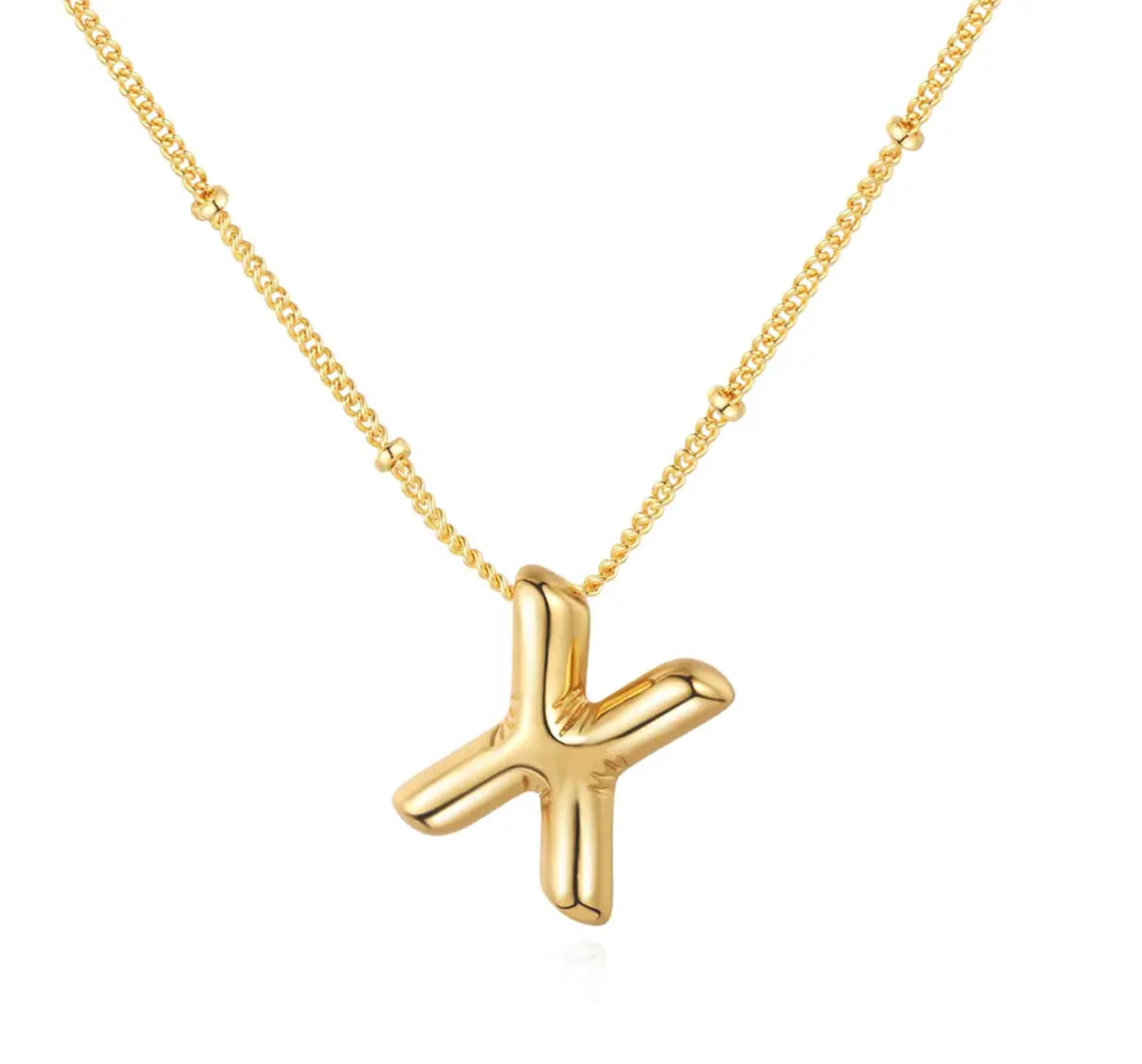 Balloon Gold initial necklace