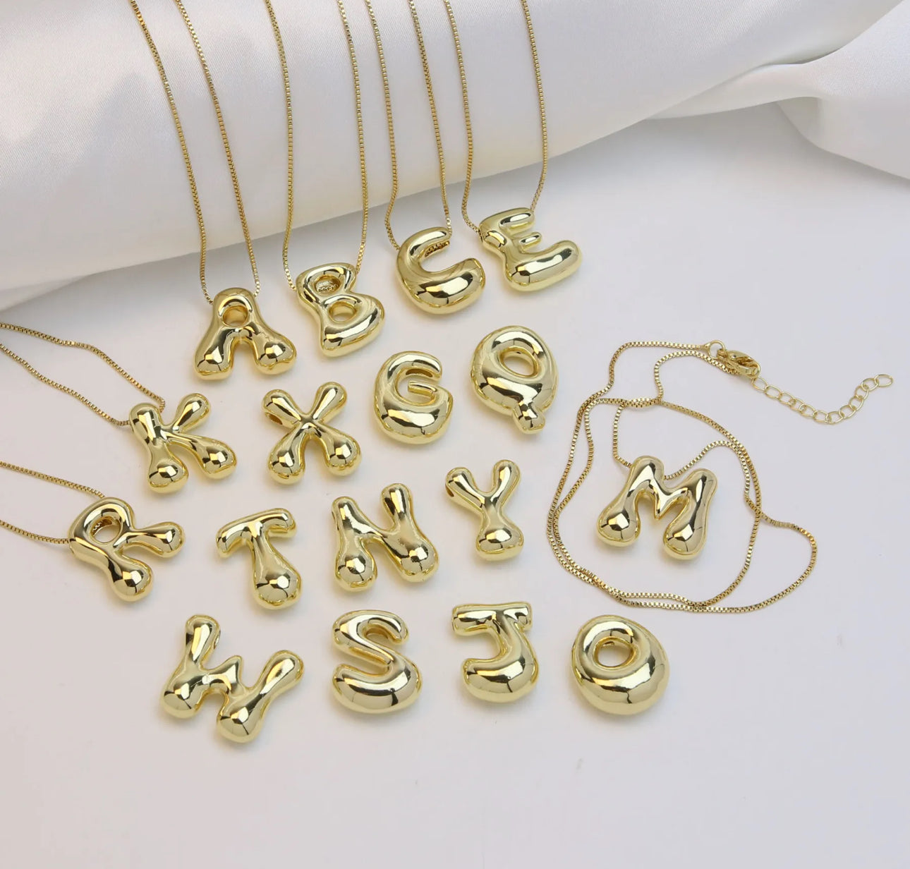 Groovy initial letter necklace GOLD
