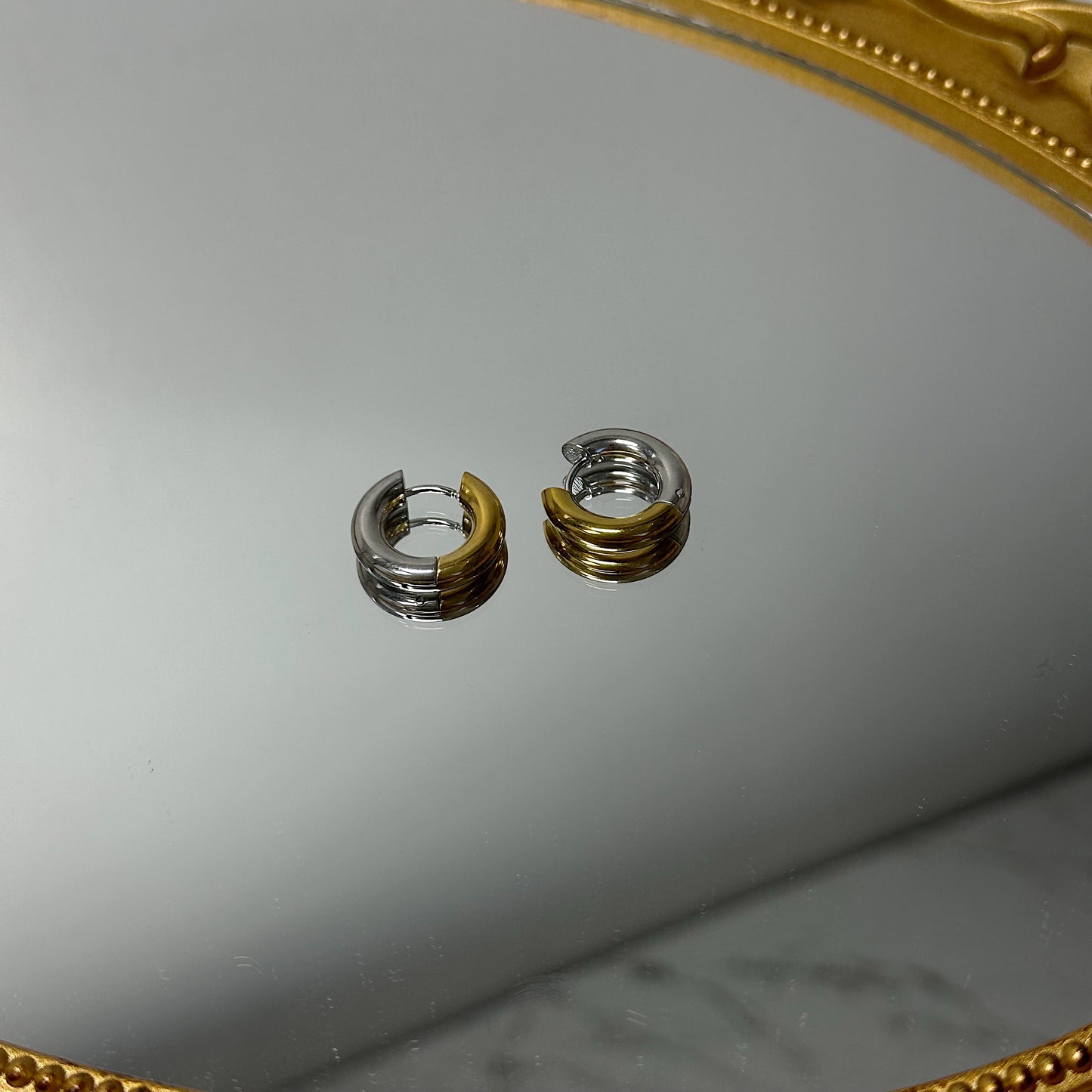 Vienna two tone earrings