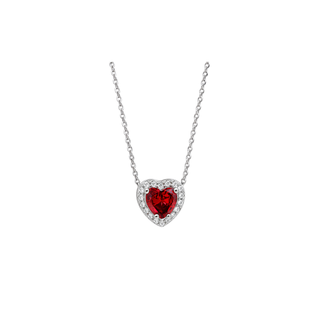 Silver birthstone necklace