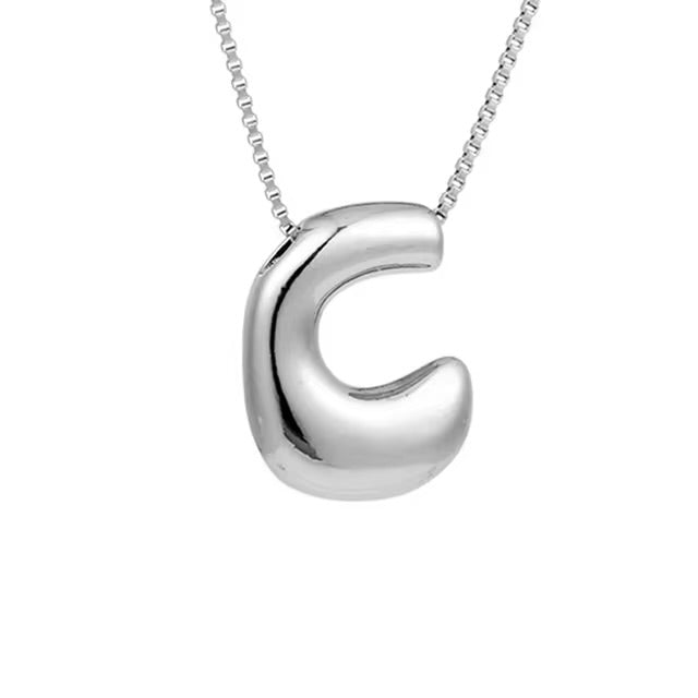 Groovy initial letter necklace SILVER