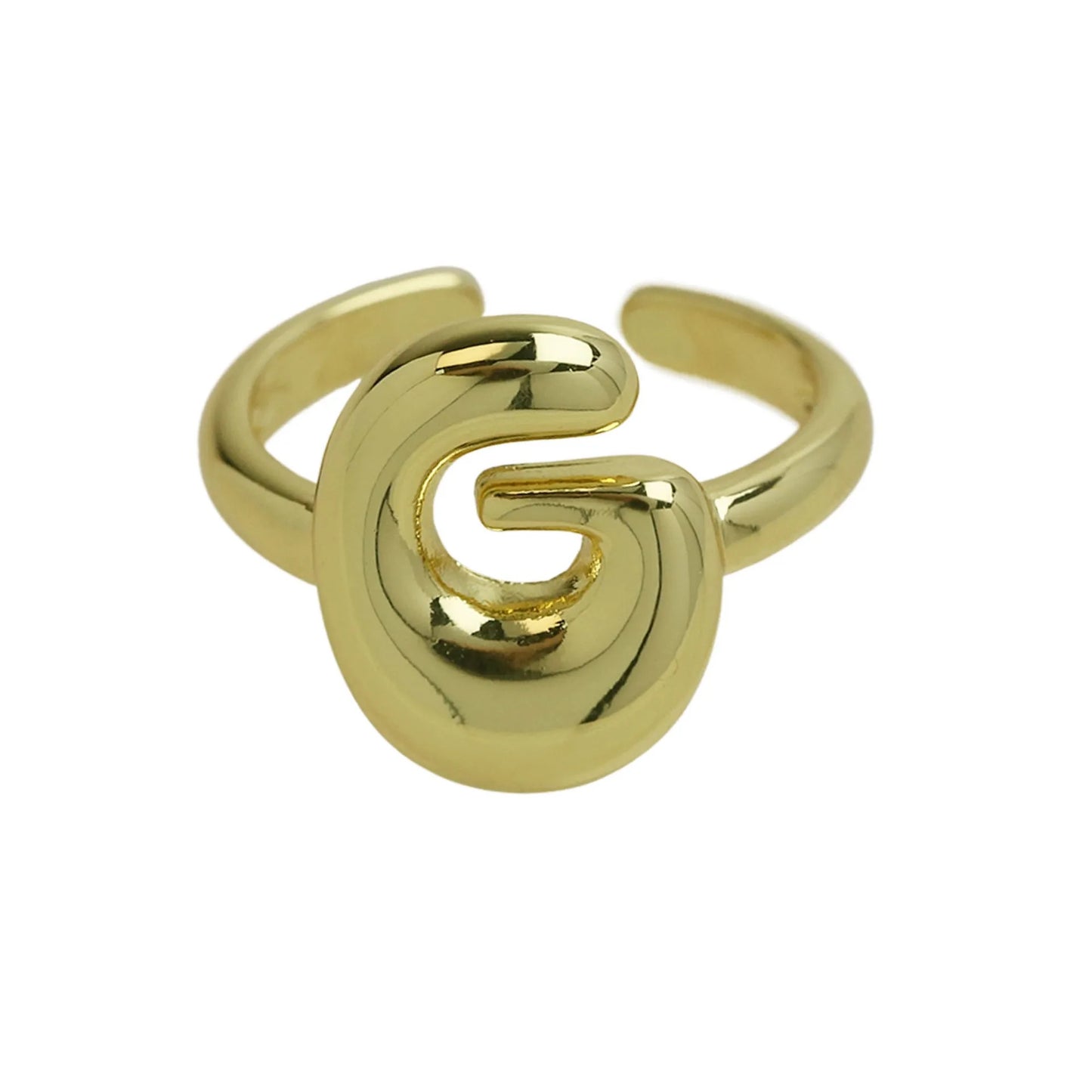 Groovy initial gold Ring
