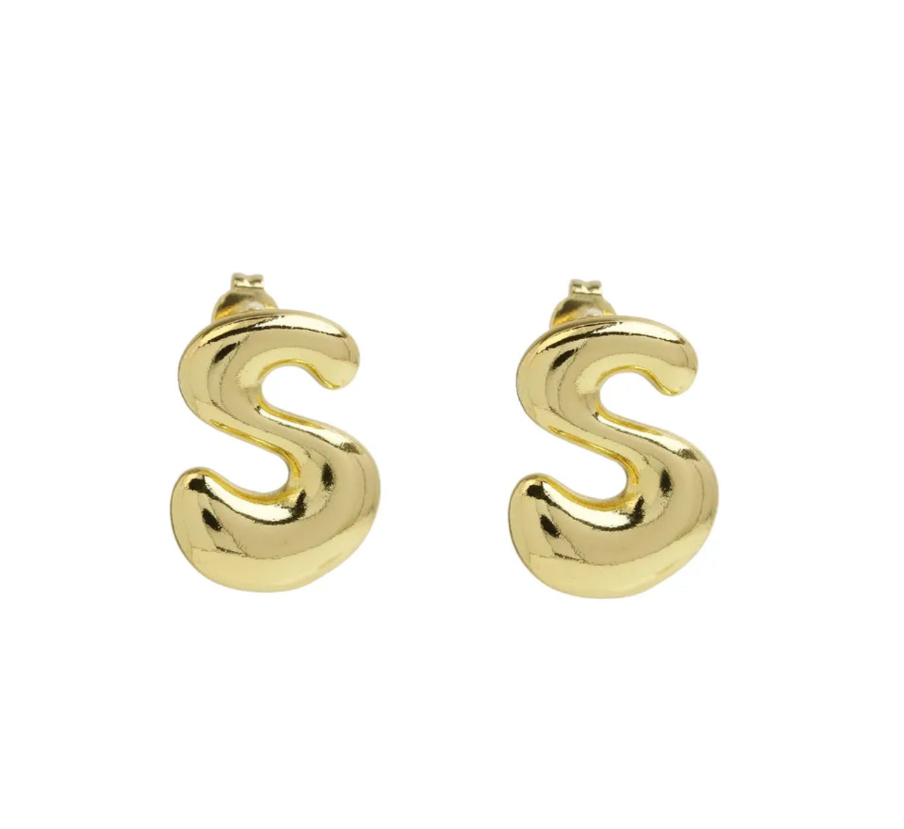 Groovy initial gold Earrings