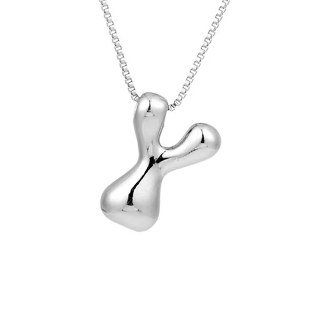 Groovy initial letter necklace SILVER