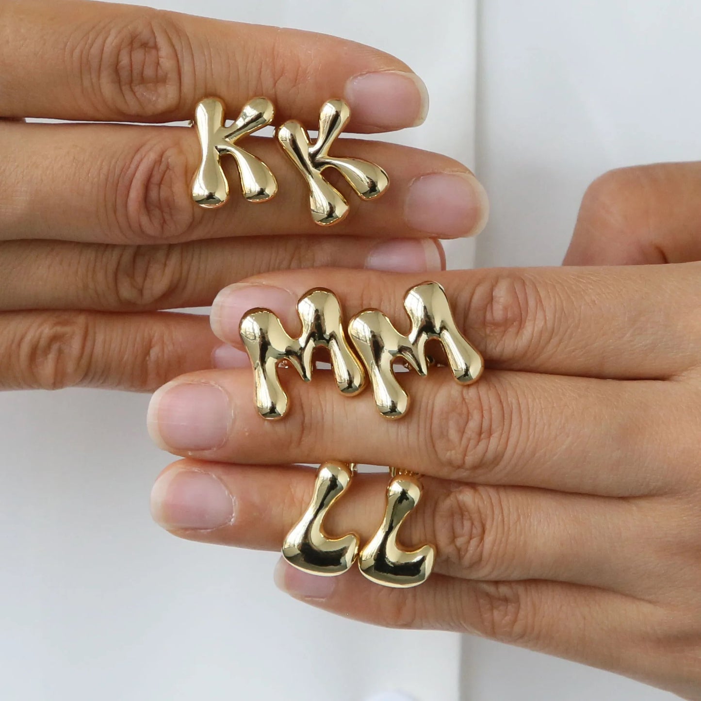 Groovy initial gold Earrings
