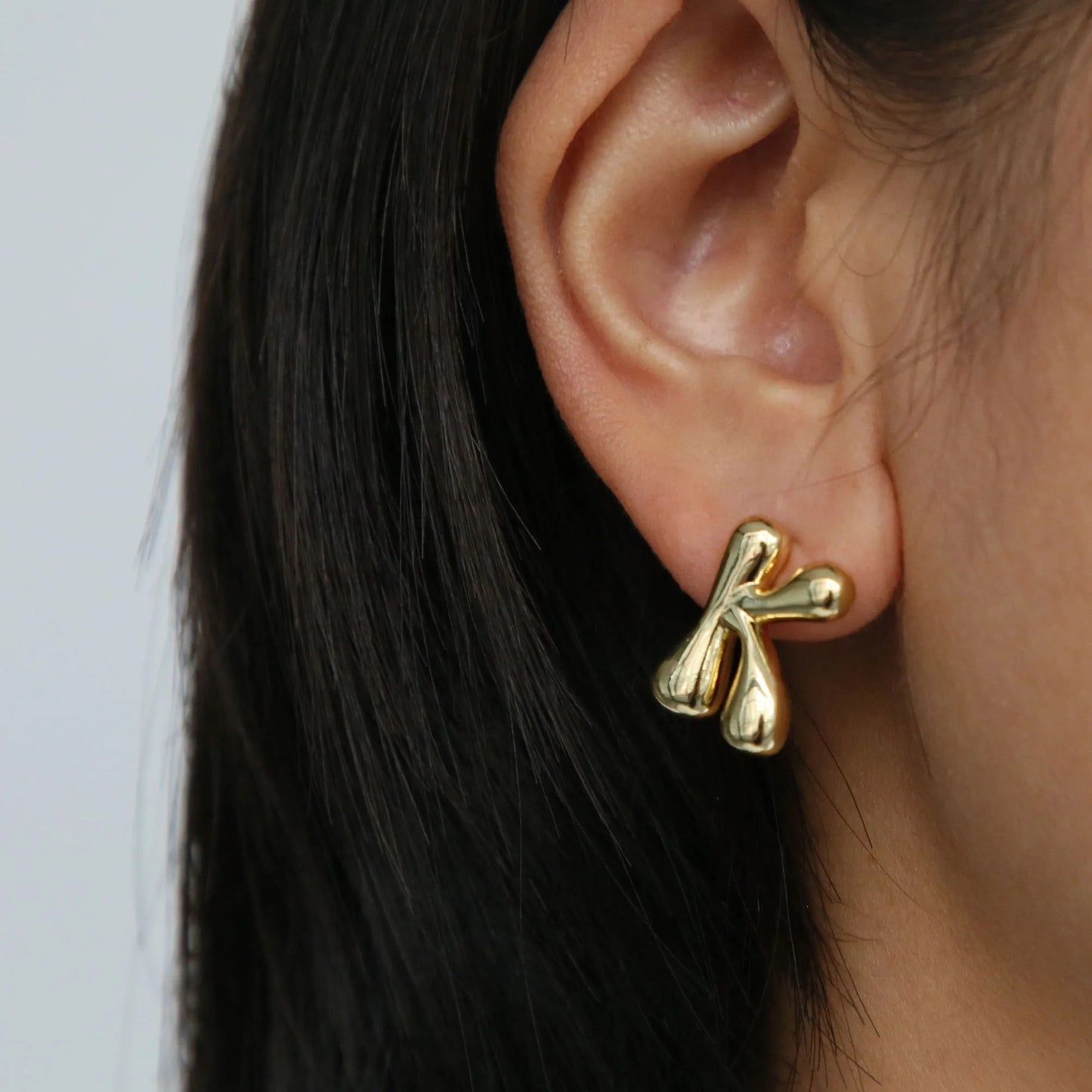 Groovy initial gold Earrings