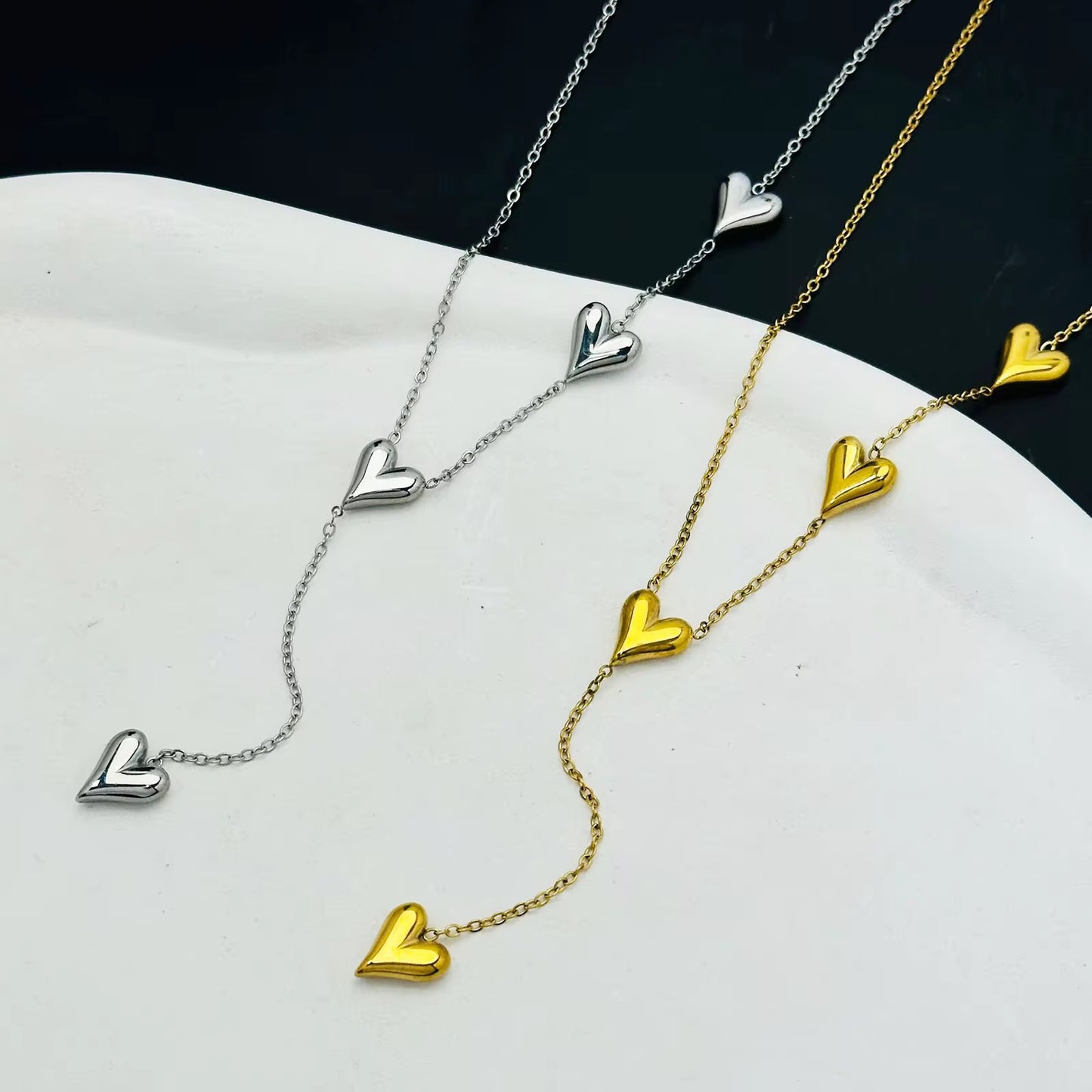 Heart tie necklace