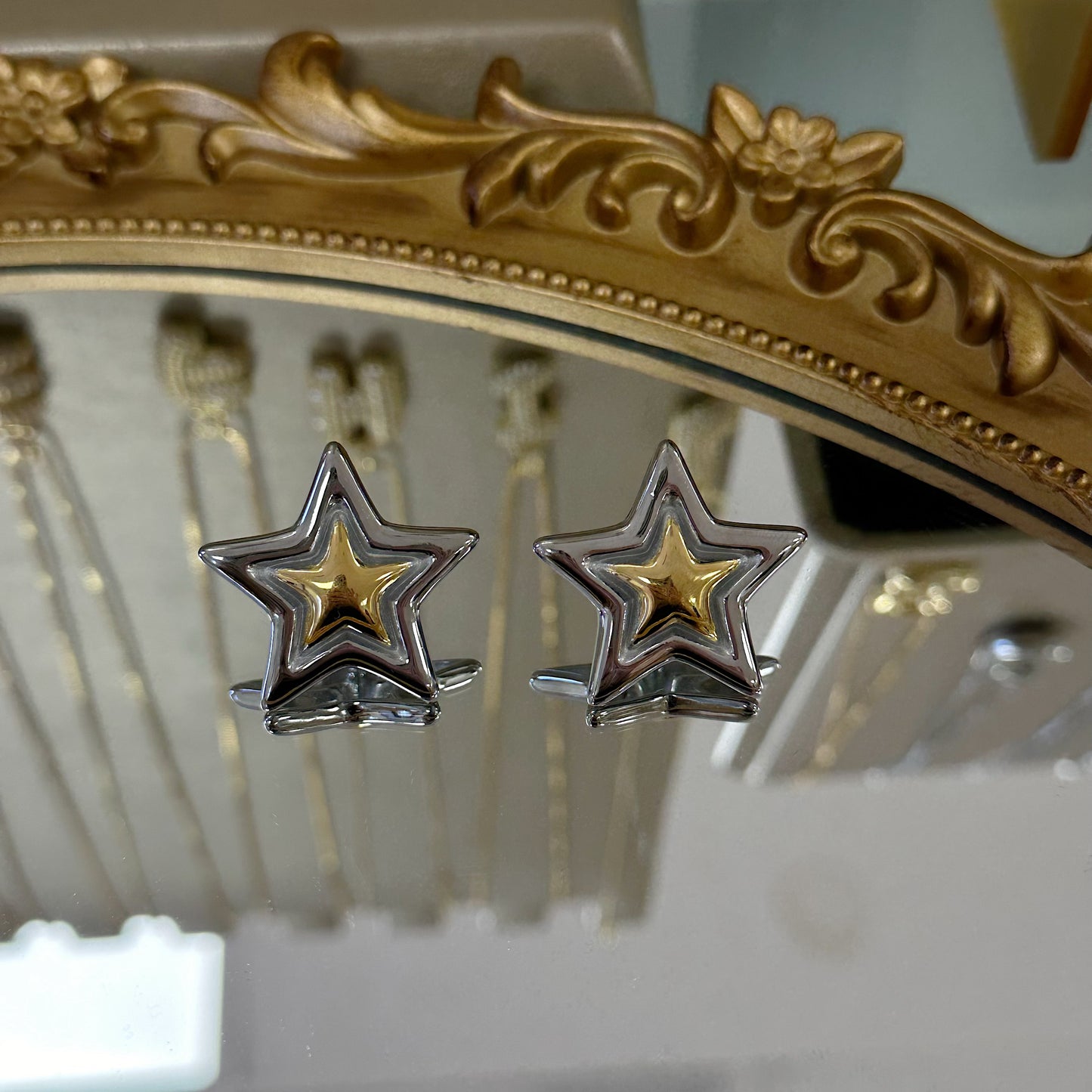 Star two tone earrings