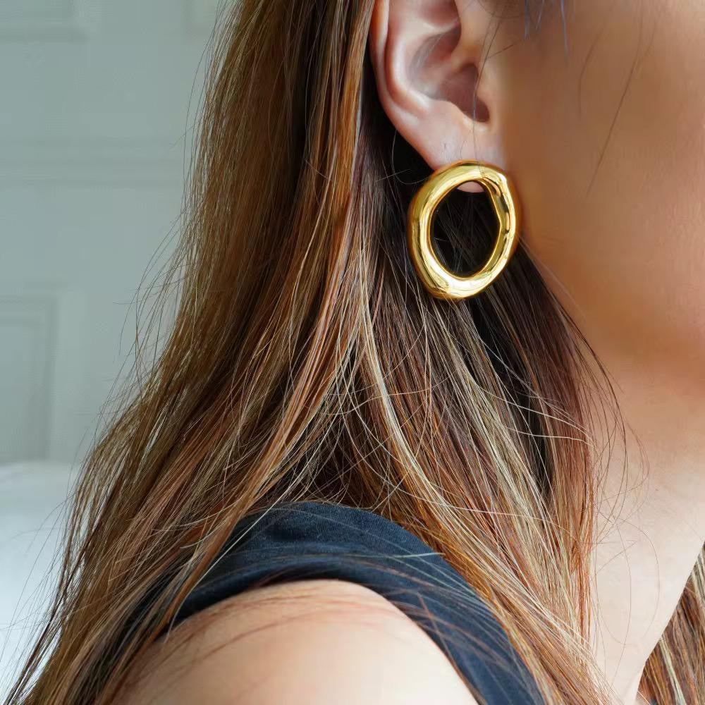 Molten loop earrings