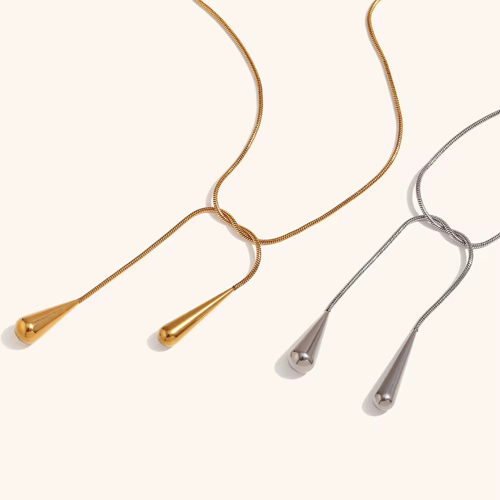 Water drops long necklace