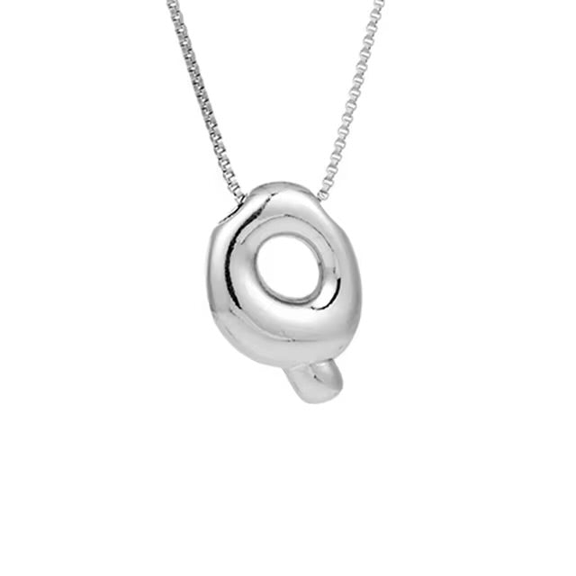 Groovy initial letter necklace SILVER