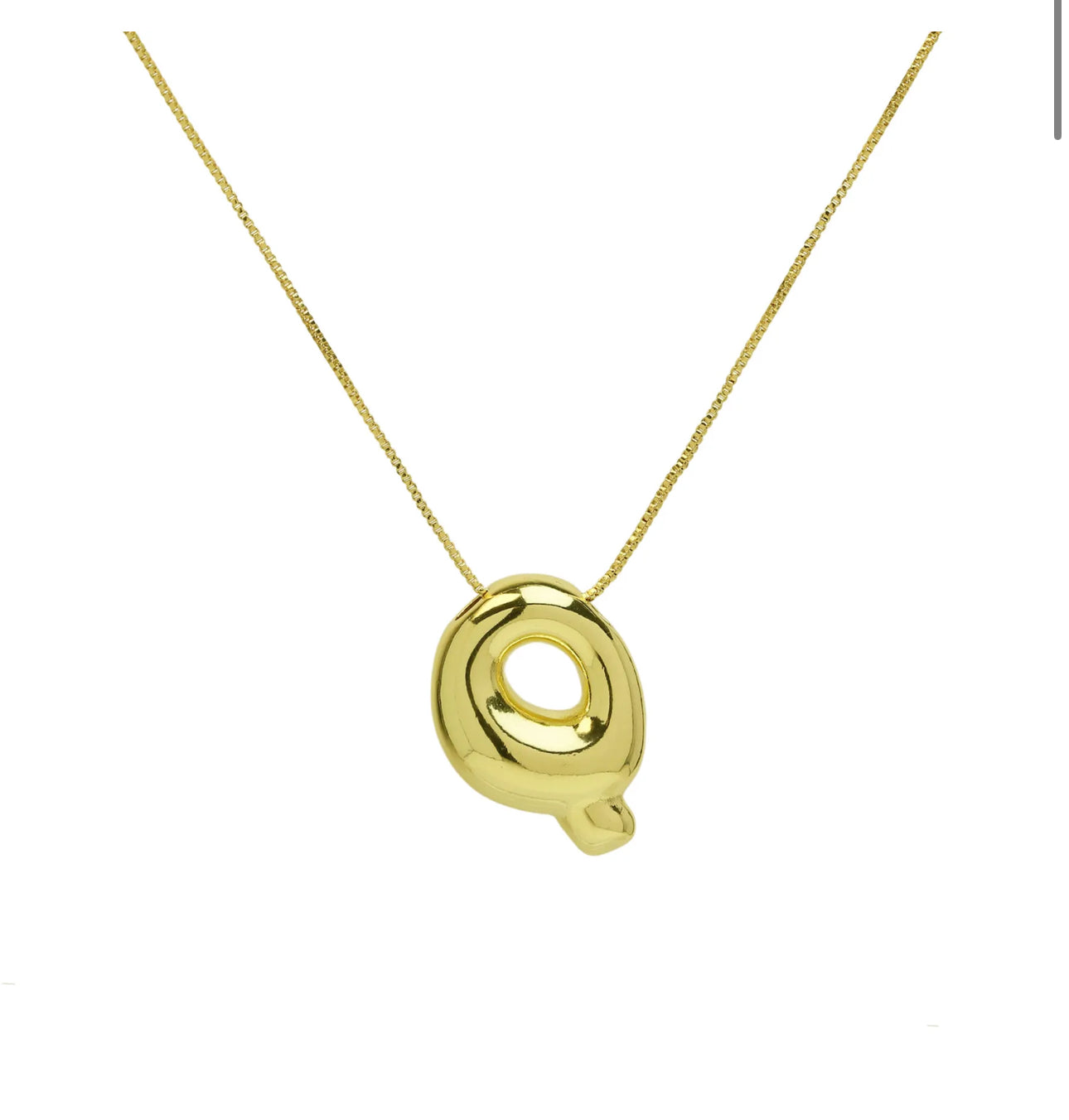 Groovy initial letter necklace GOLD