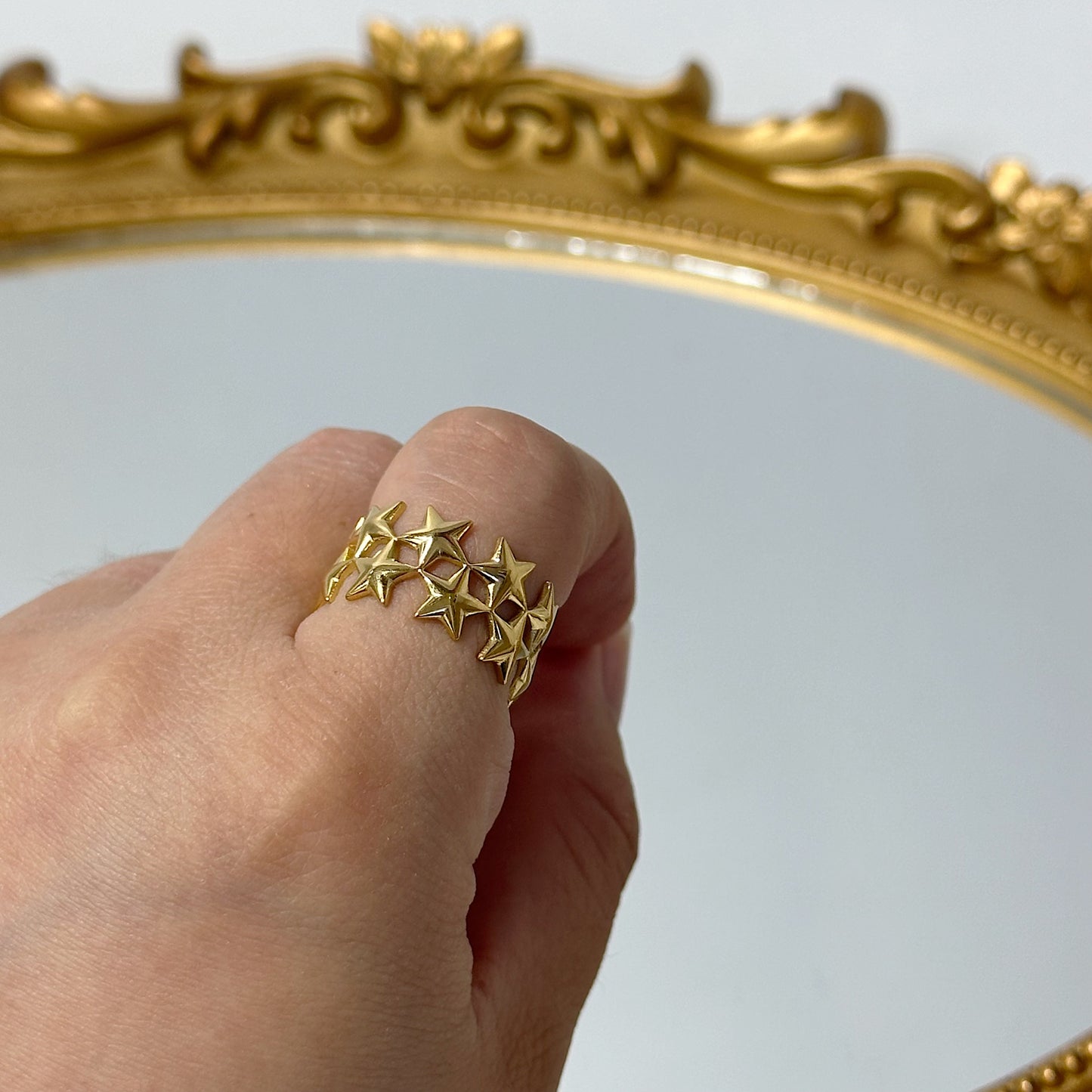 Stars gold adjustable ring