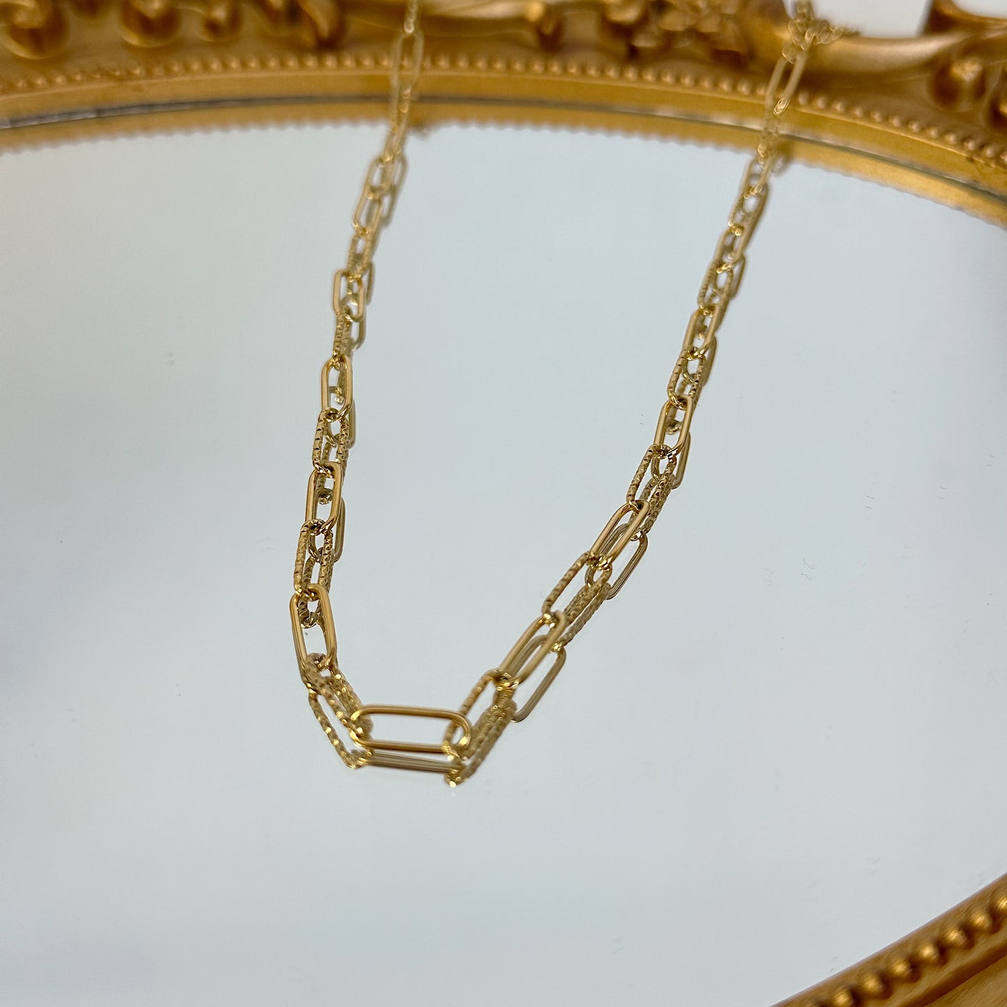 Paper clip gold design chain