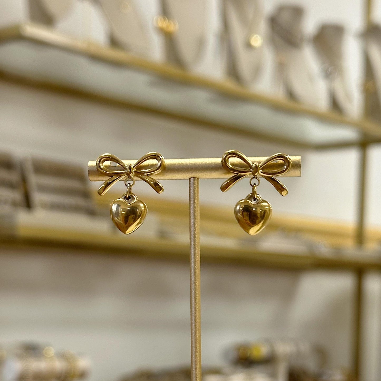 Loved gold Bow Earrings