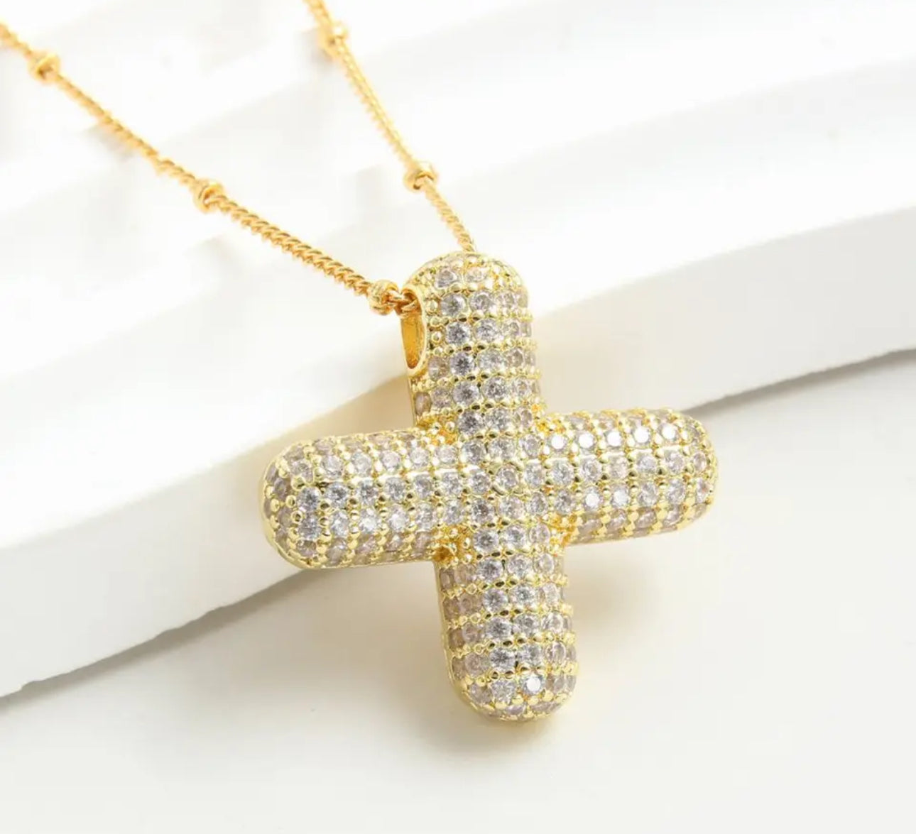 Balloon zirconia initial necklace