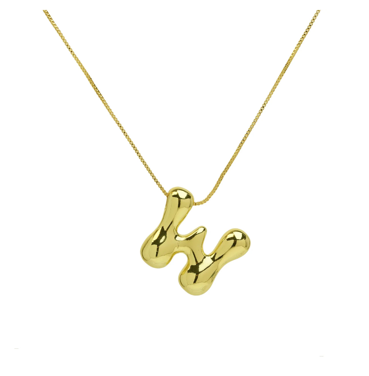 Groovy initial letter necklace GOLD