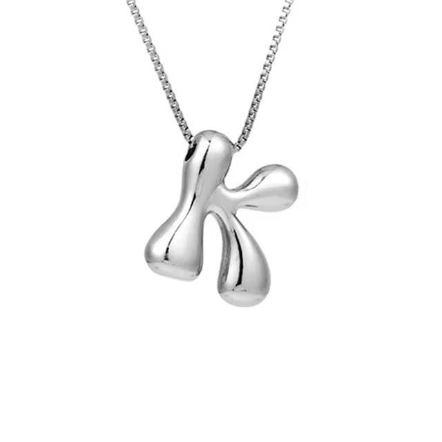 Groovy initial letter necklace SILVER