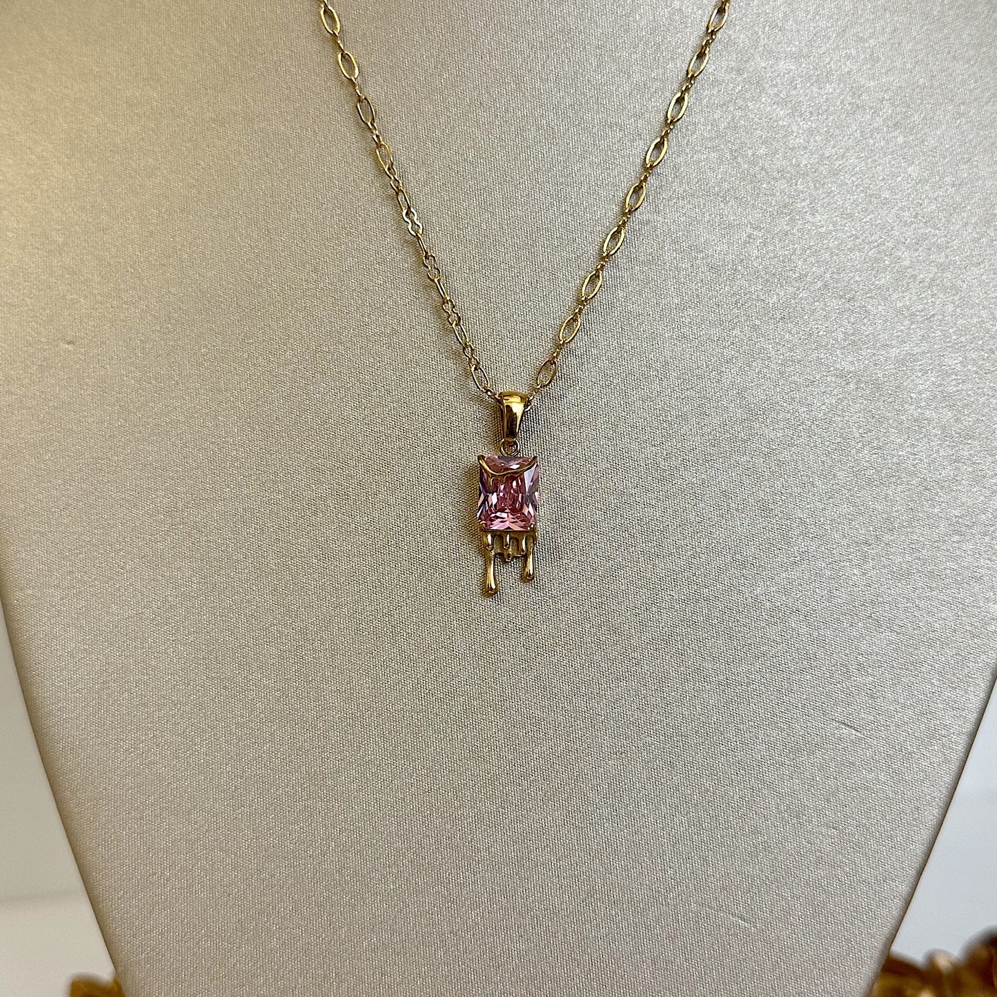Melted stone necklace
