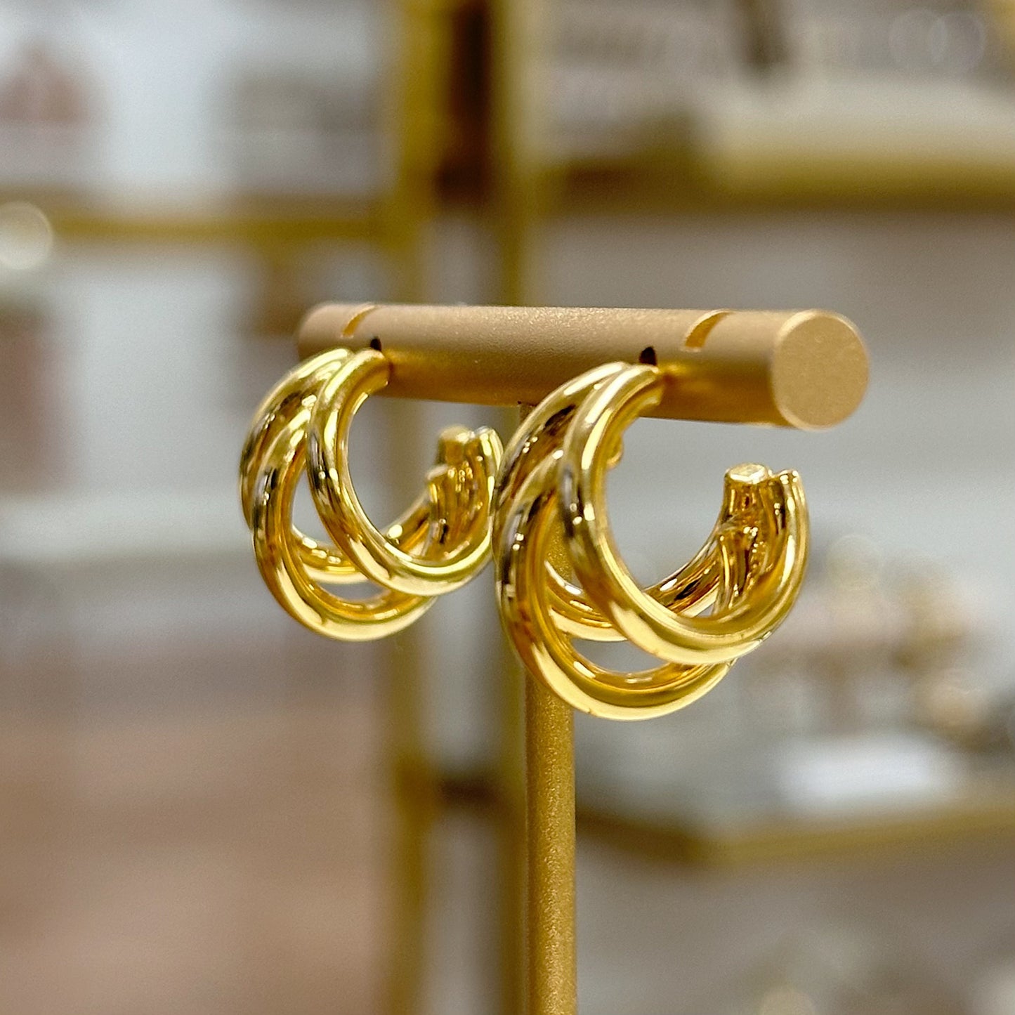 3 in 1 Gold Ximena hoops