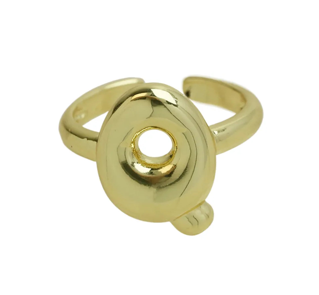 Groovy initial gold Ring