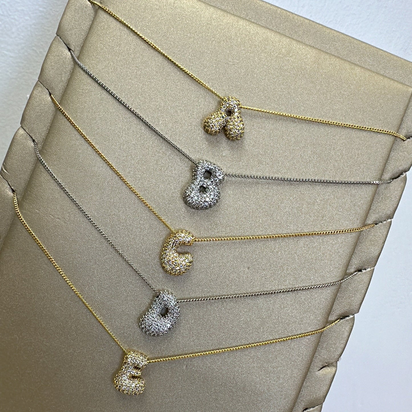 MINI Groovy Initial with Zirconia GOLD Necklace