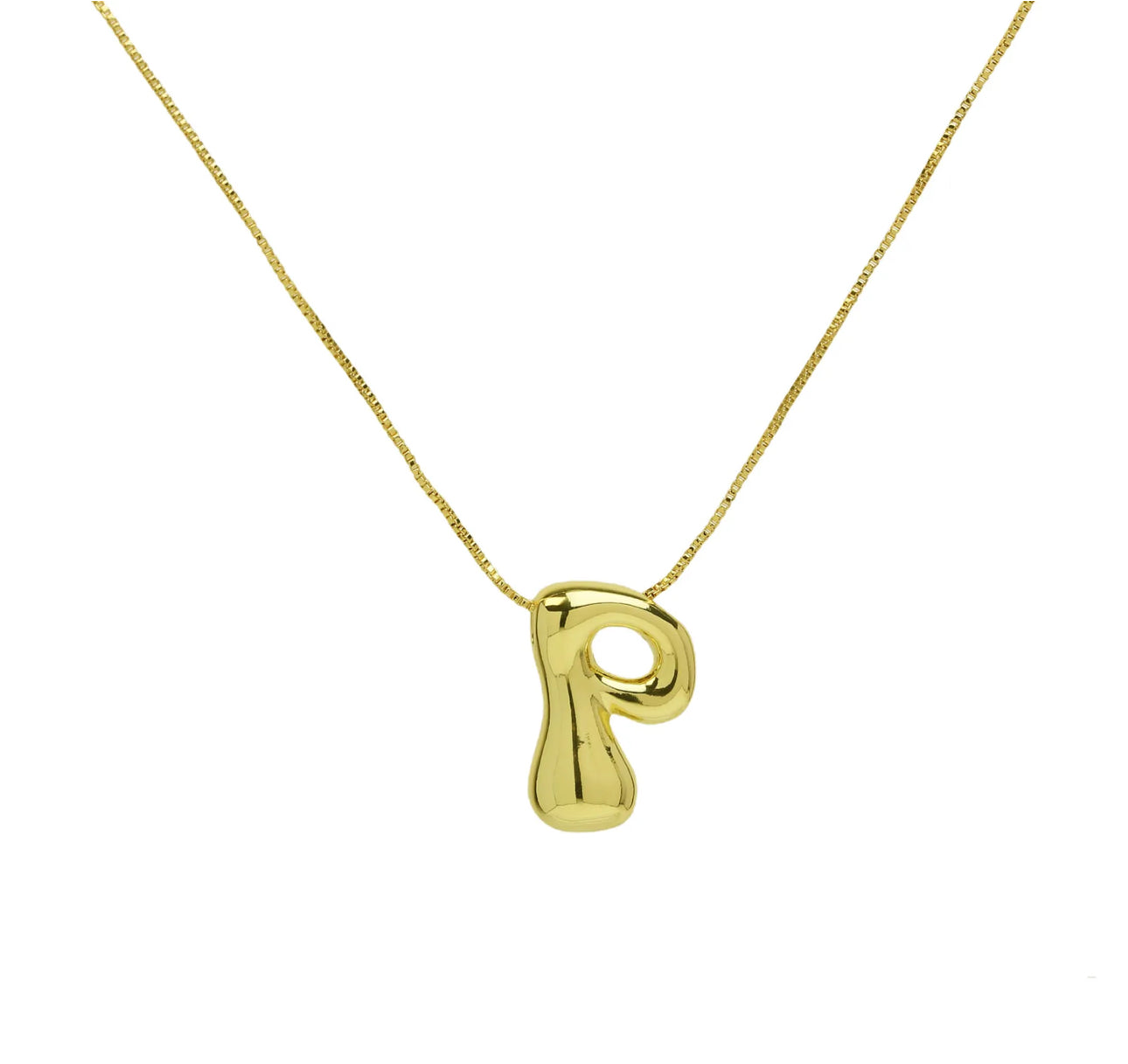 Groovy initial letter necklace GOLD
