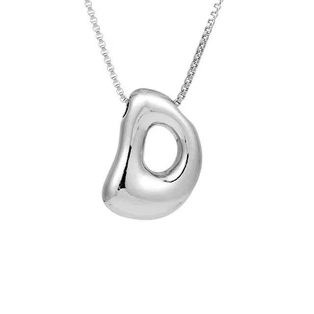Groovy initial letter necklace SILVER
