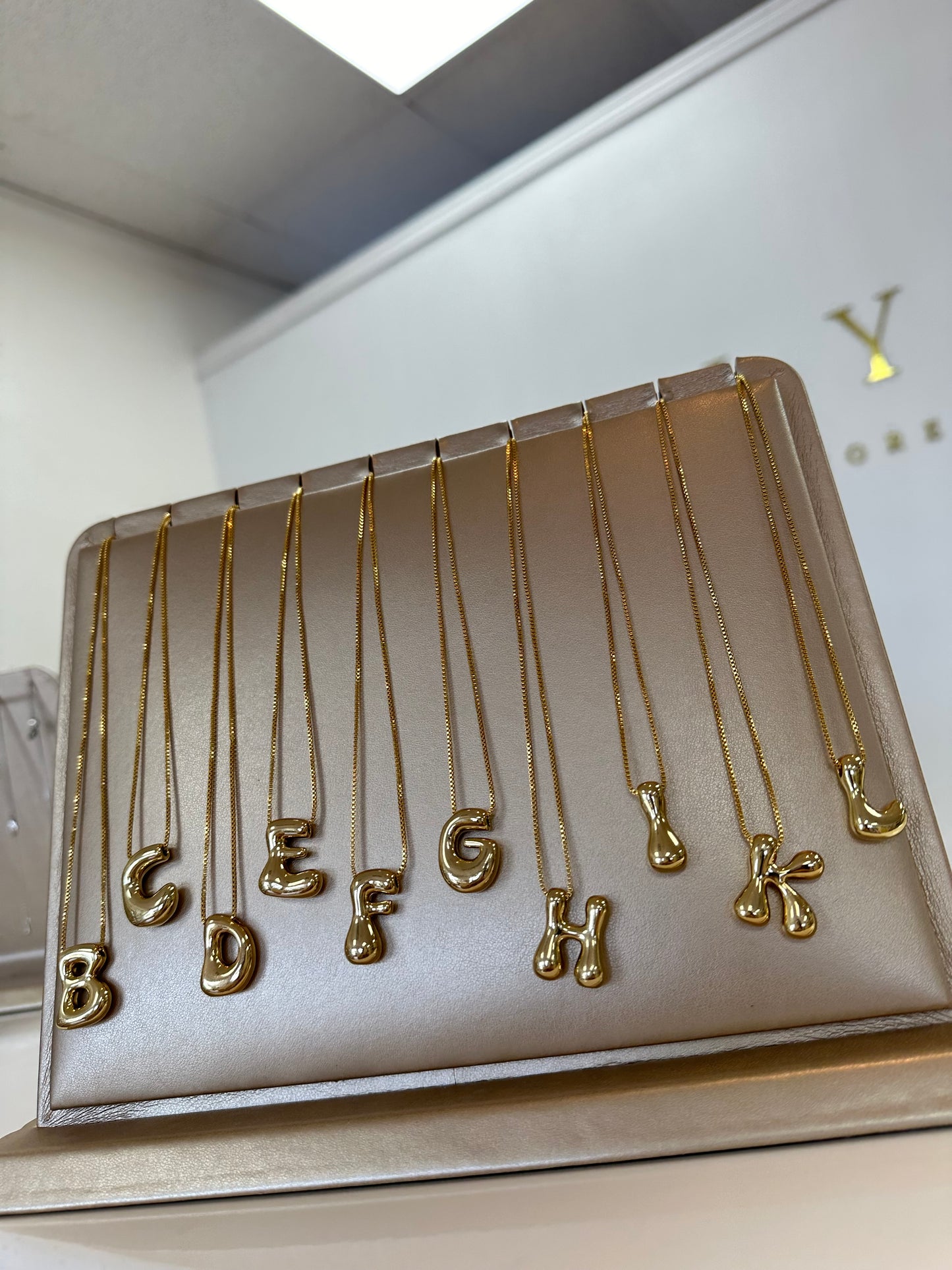Groovy initial letter necklace GOLD