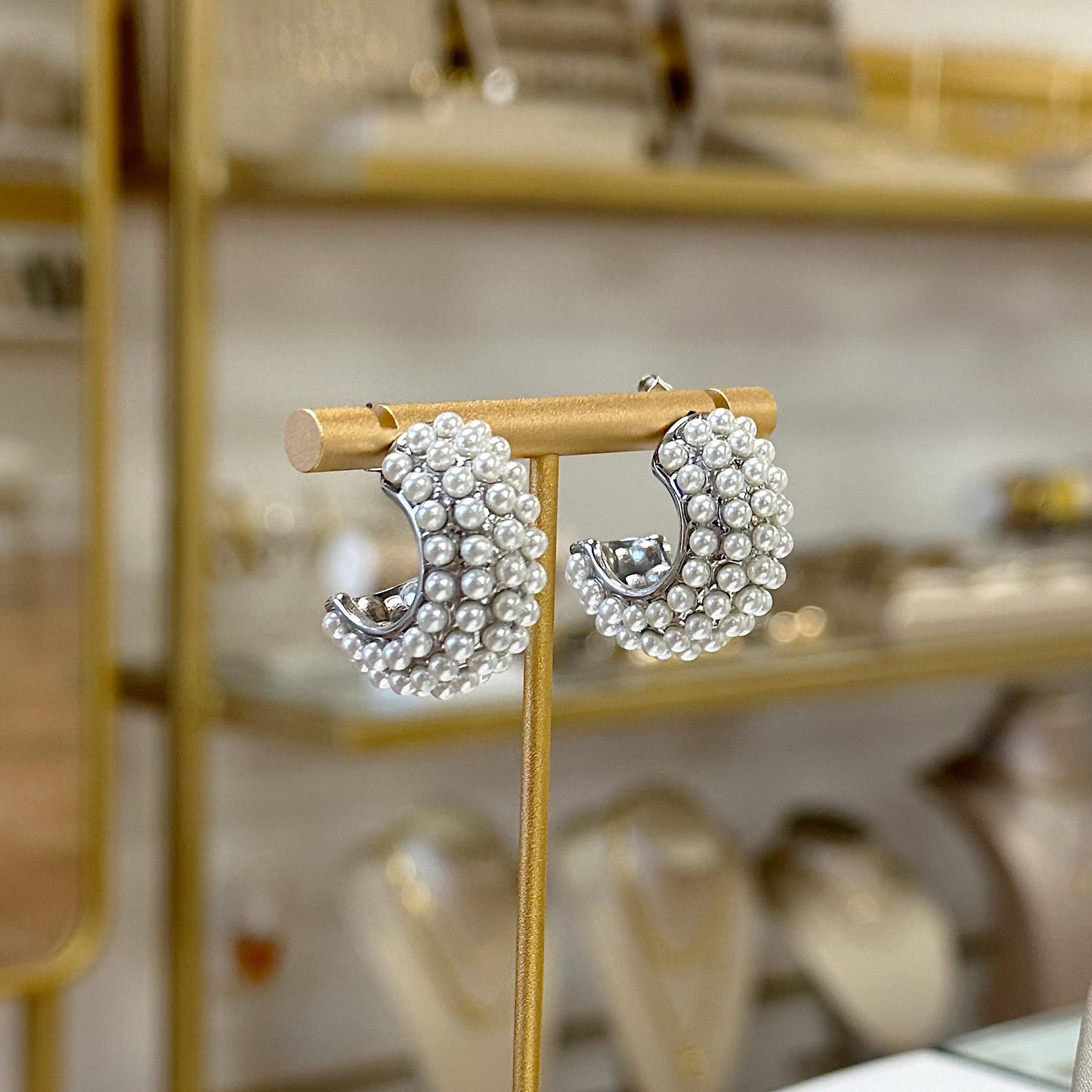 Gabriella pearl earrings GOLD&SILVER