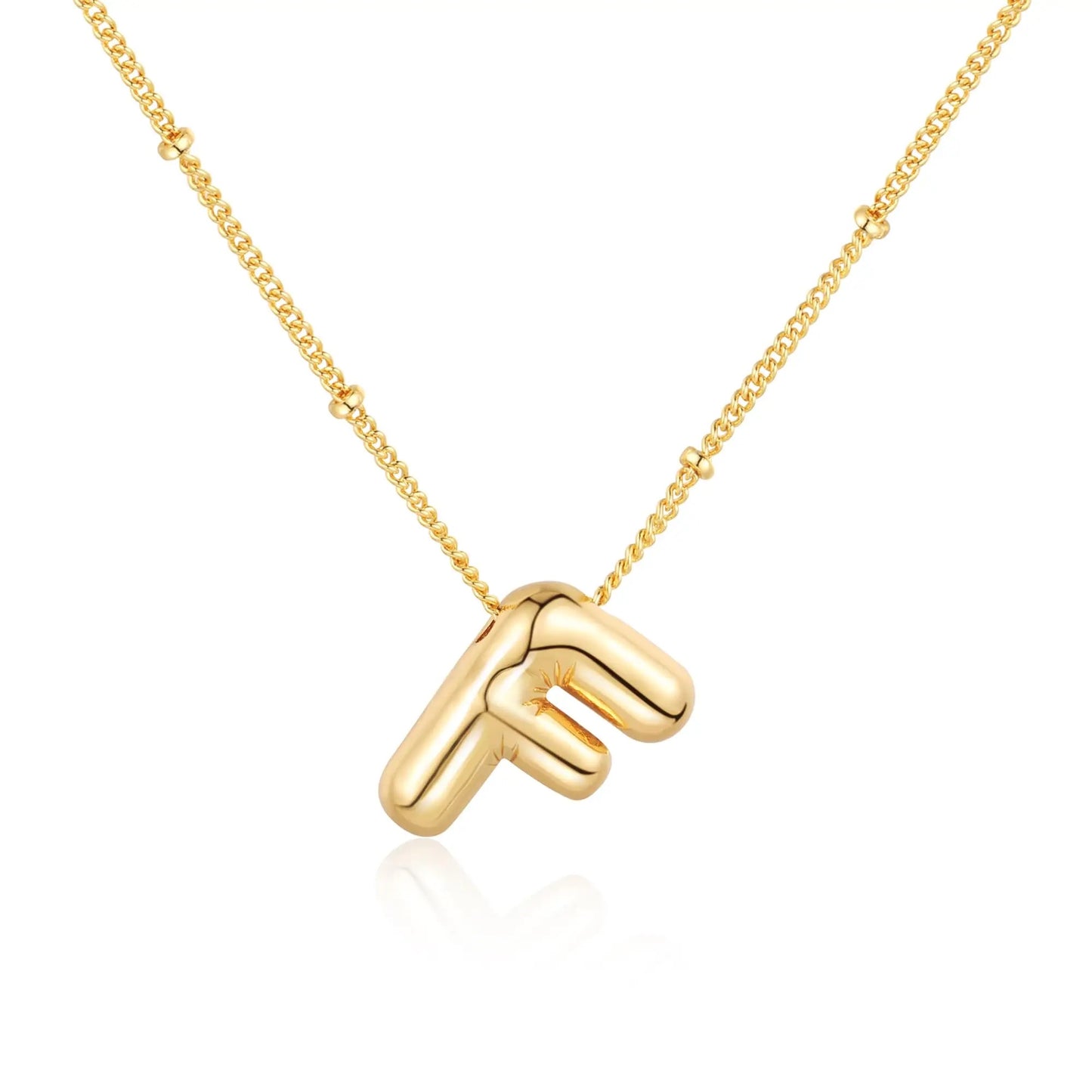 Balloon Gold initial necklace