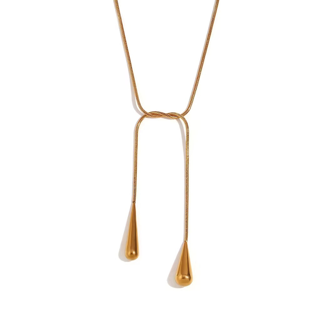 Water drops long necklace