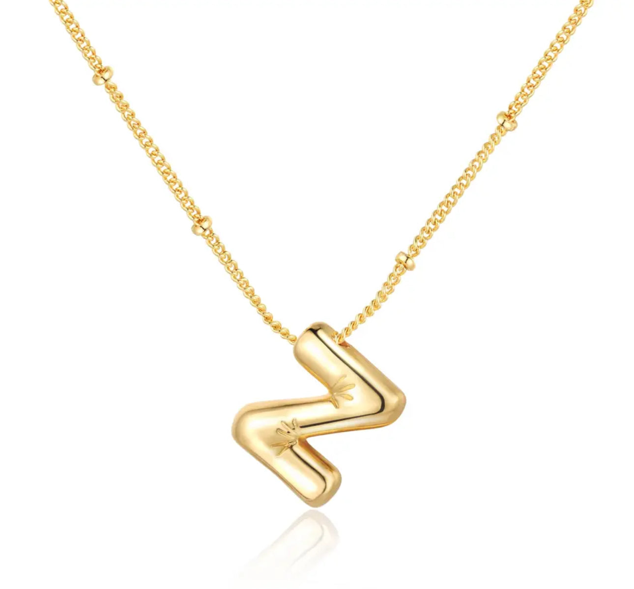 Balloon Gold initial necklace